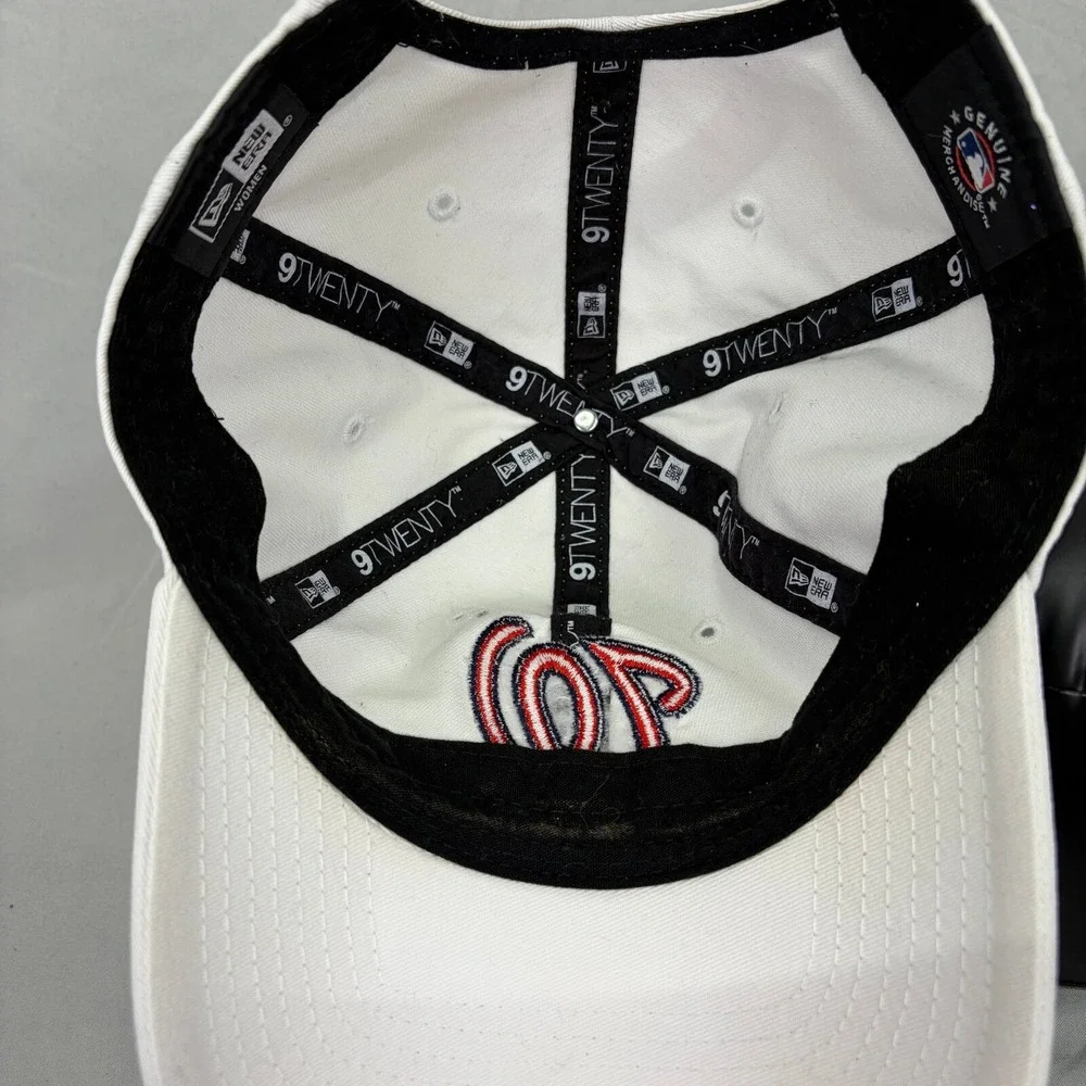 New Era Washington Nationals MLB Hat Women OSFM White 9TWENTY Adjustable Cap